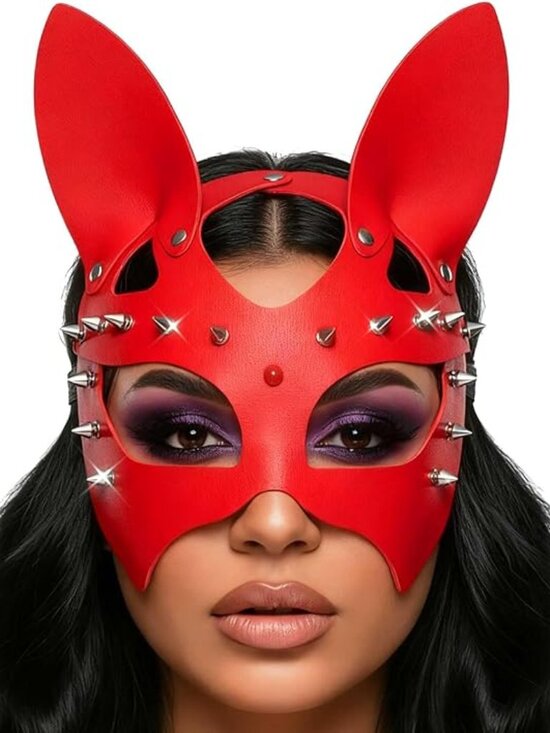 Accessories - Rivet Masquerade Party Cat Mask Party PU Eye Covers Halloween Costume Eye Access